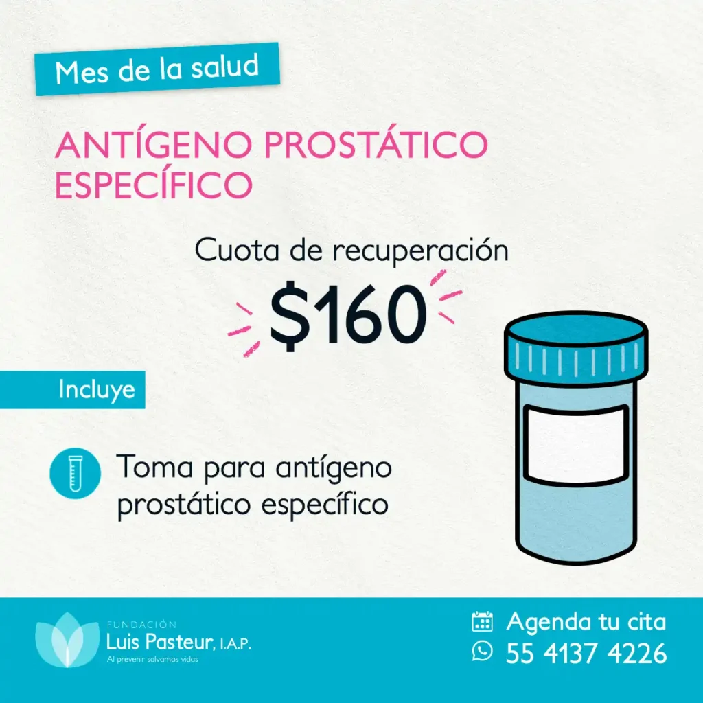 Promoción Mes de la Salud julio 2026 Fundación Luis Pasteur - Antígeno Prostático Específico