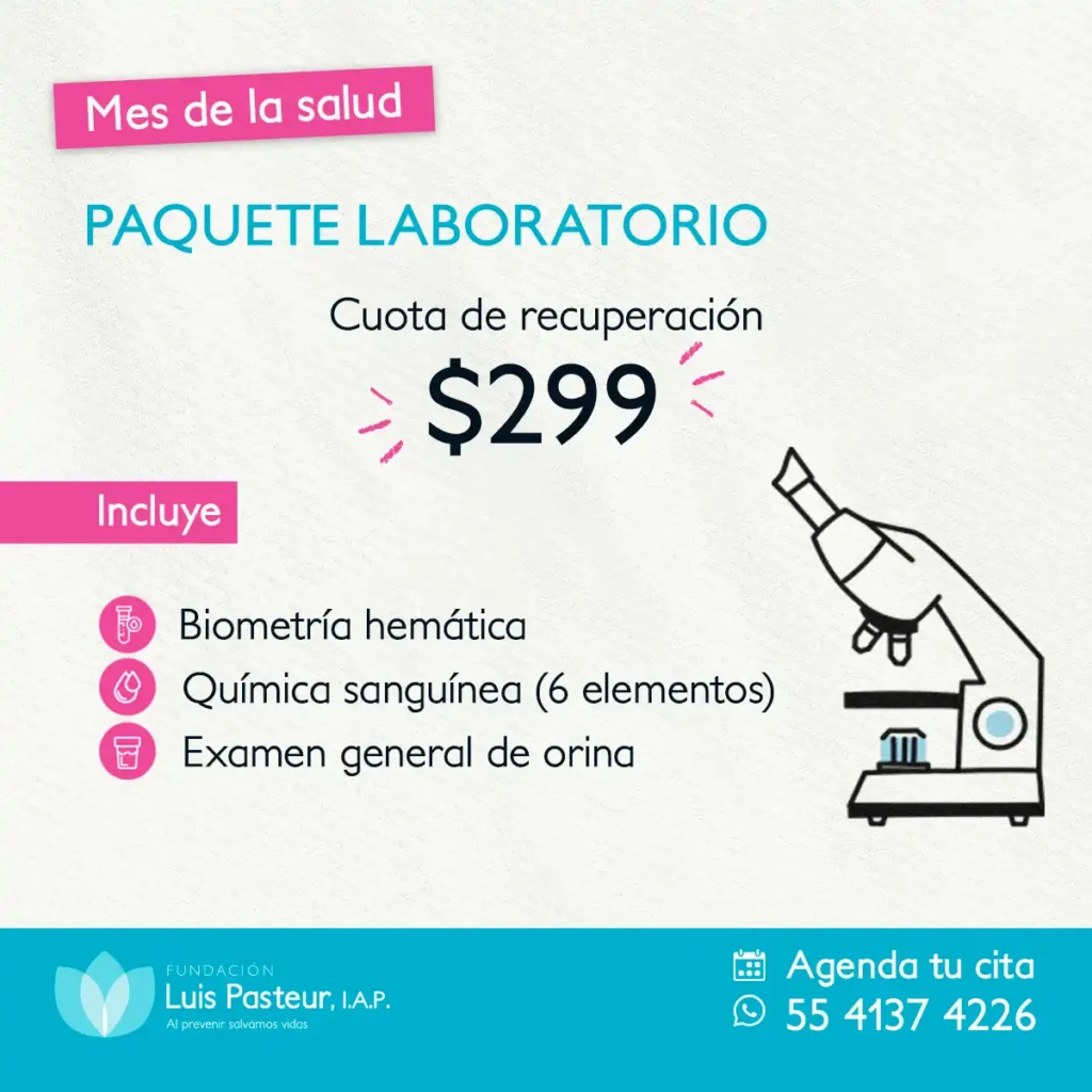 Promoción Mes de la Salud julio 2026 Fundación Luis Pasteur - Paquete Laboratorio