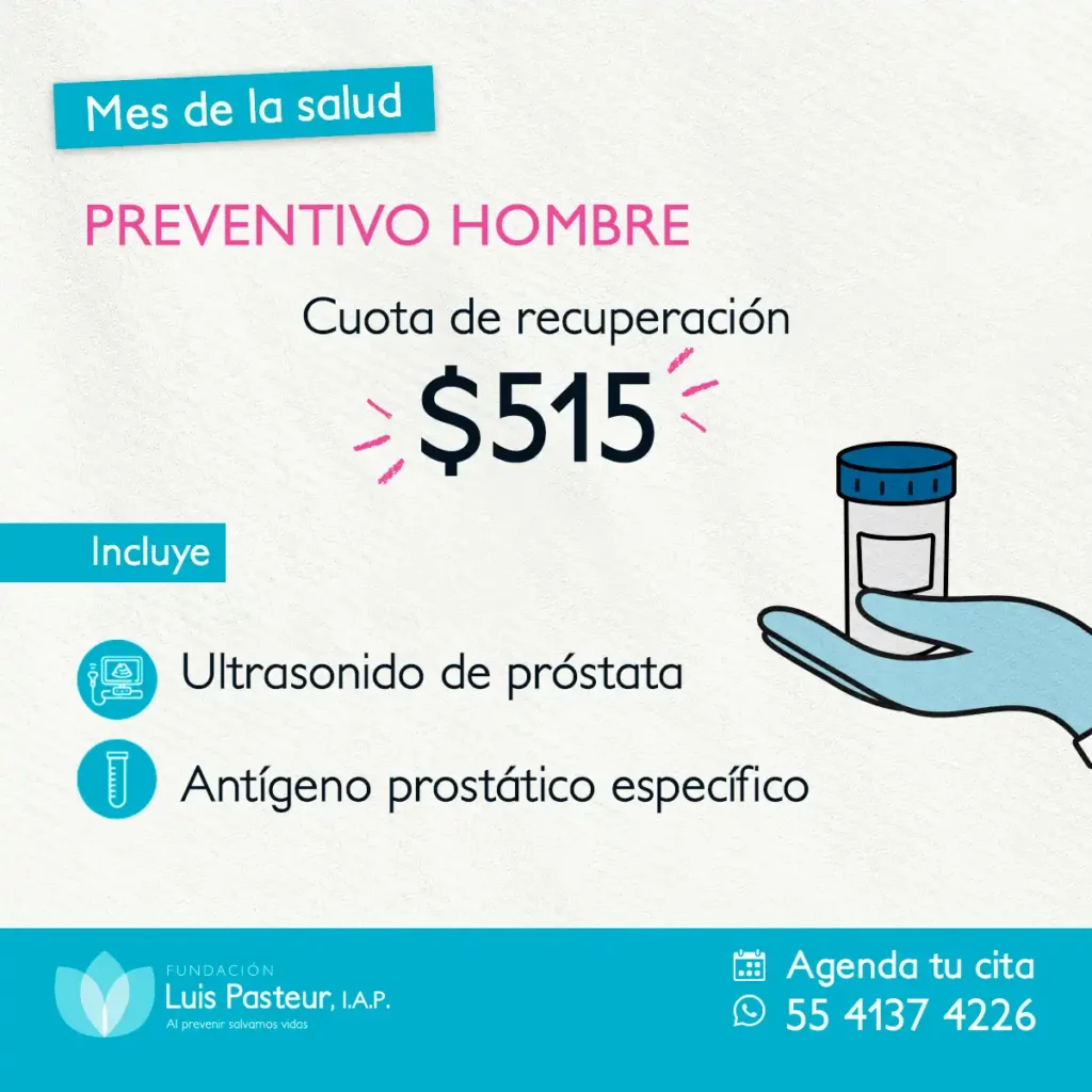 Promoción Mes de la Salud julio 2026 Fundación Luis Pasteur - Preventivo Hombre