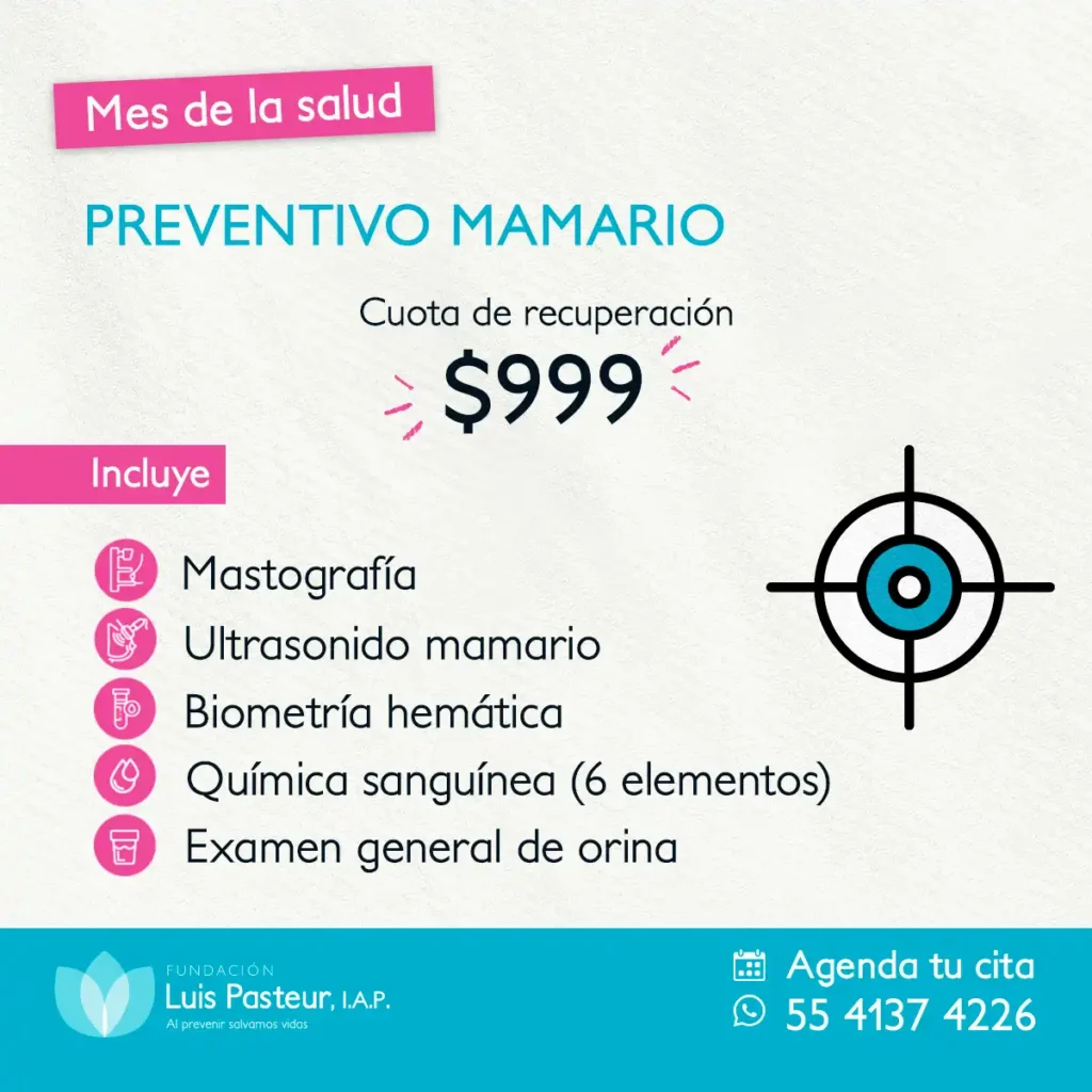 Promoción Mes de la Salud julio 2026 Fundación Luis Pasteur - Preventivo Mamario